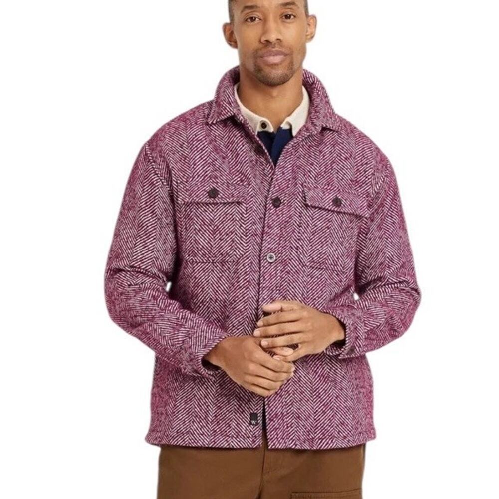 Houston White Adult Herringbone Shacket Size XXL